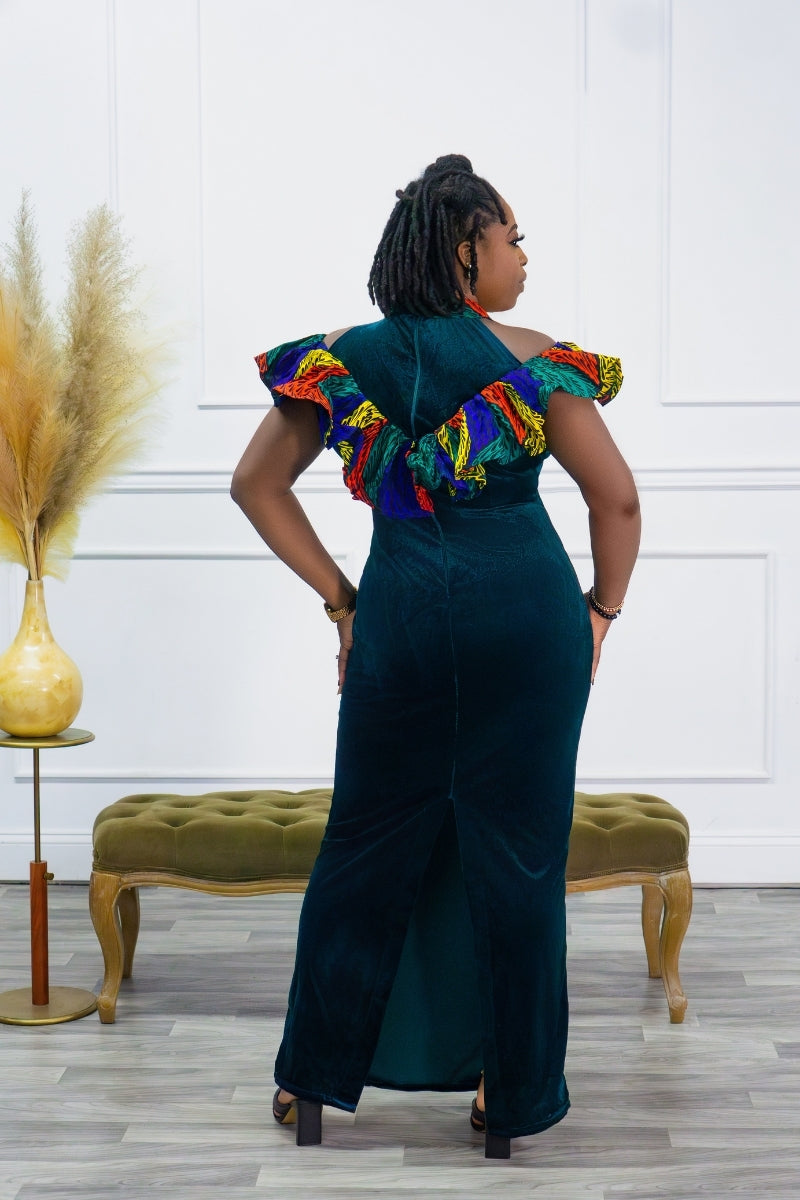 MIRA VELVETY GOWN (GREEN)