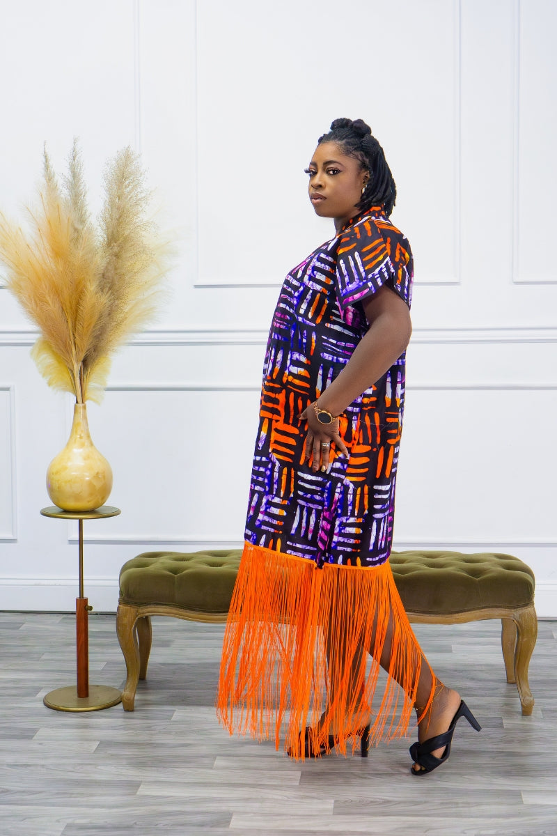 EWATOMI MAXI FRINGE DRESS
